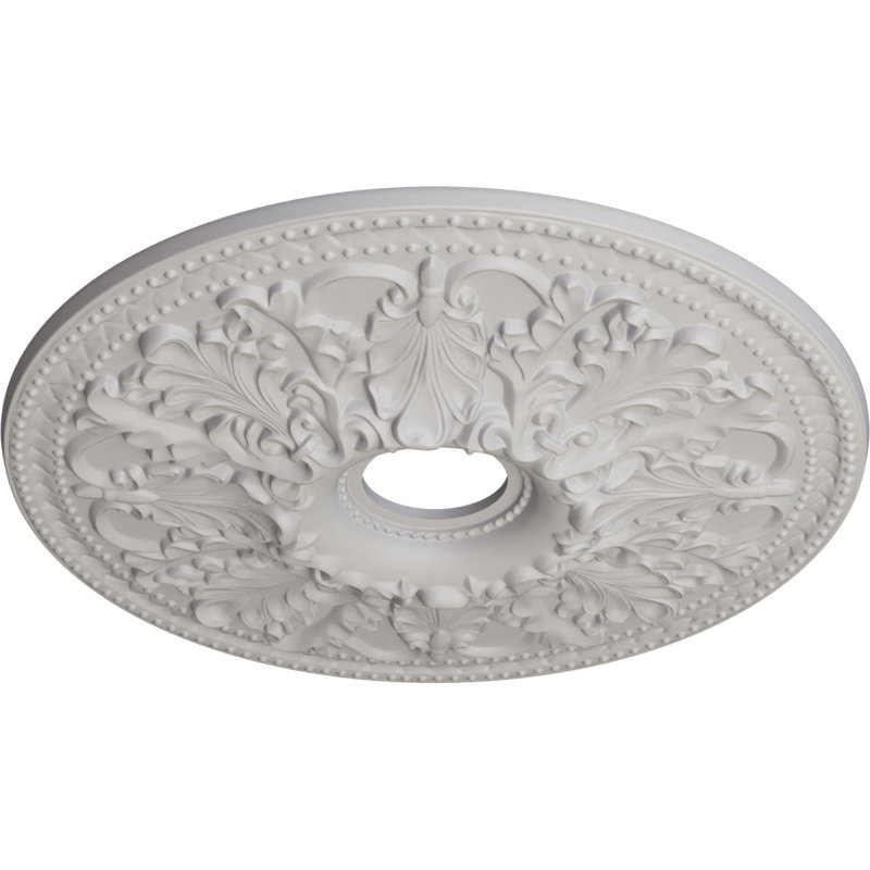 23 médaillon de plafond Ashley de 23 7/8 po x 4 po x P 2 1/8 po (convient aux auvents jusqu'à 4 3/4 po), Blanc ultra pur