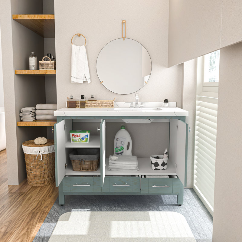 Ensemble de meuble-lavabo simple 47 po Elektra, Bleu-vert