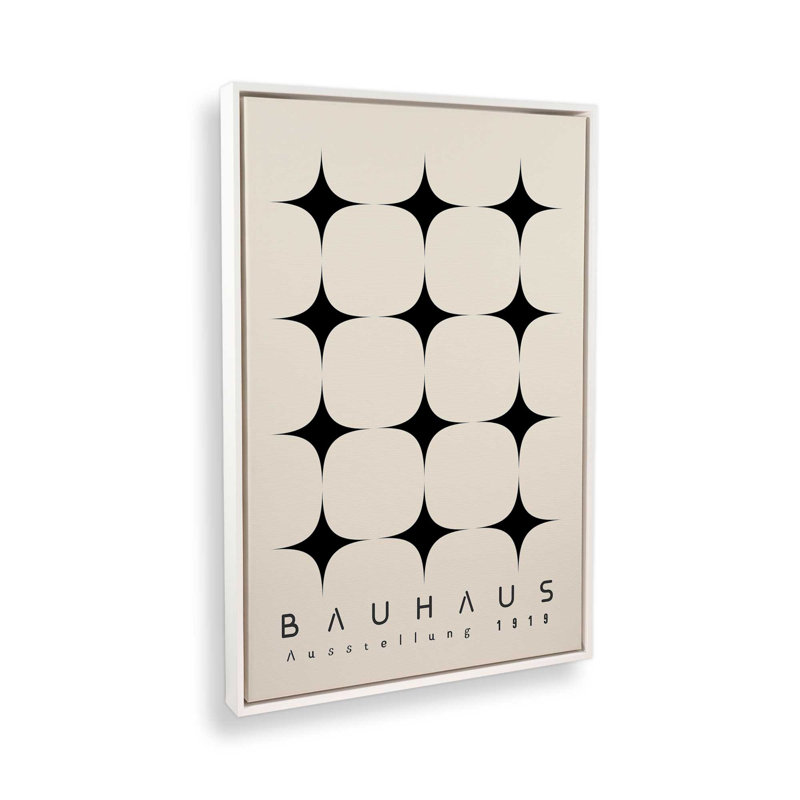 Impression sur toile Minimalist Bauhaus Stars dans un cadre blanc, 48 po x 32 po, H 18,75 po x l 12,75 po, Blanc opaque