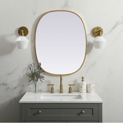 Sabine Metal Curved Oval Wall Mirror