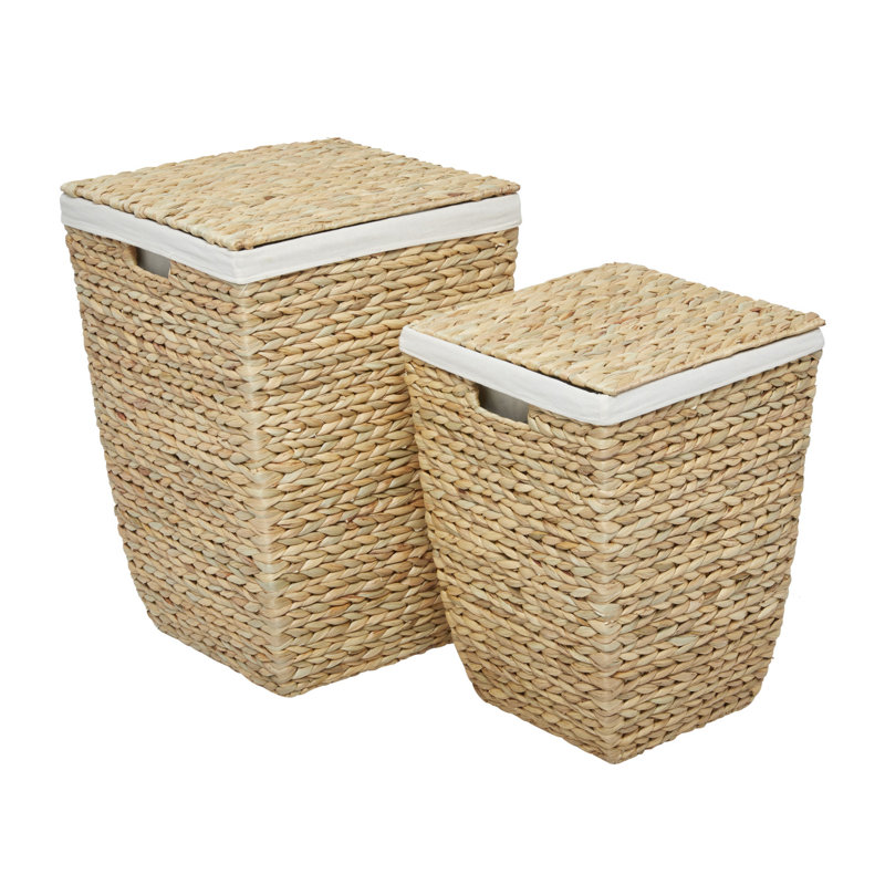 Ensemble de 2 paniers en ruppie maritime, Brun, H 21,95 po x l 15,75 po x P 15,65 po