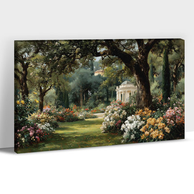 «Spring Garden», art mural sur toile avec fleurs sauvages et pavillon, impressions sur toile inspirées de la campagne, affiche pour salon, chambre à coucher, bureau, décoration prête à être suspendue, 20 po x 30 po