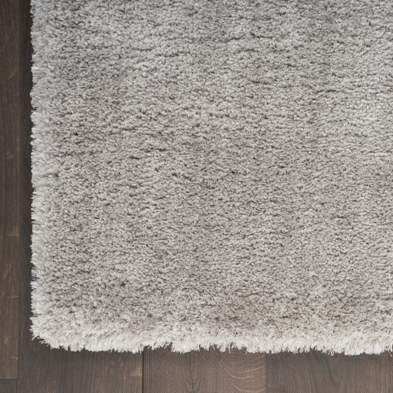 Tapis argenté à longs poils Patrice, Rectangle 4 pi x 6 pi