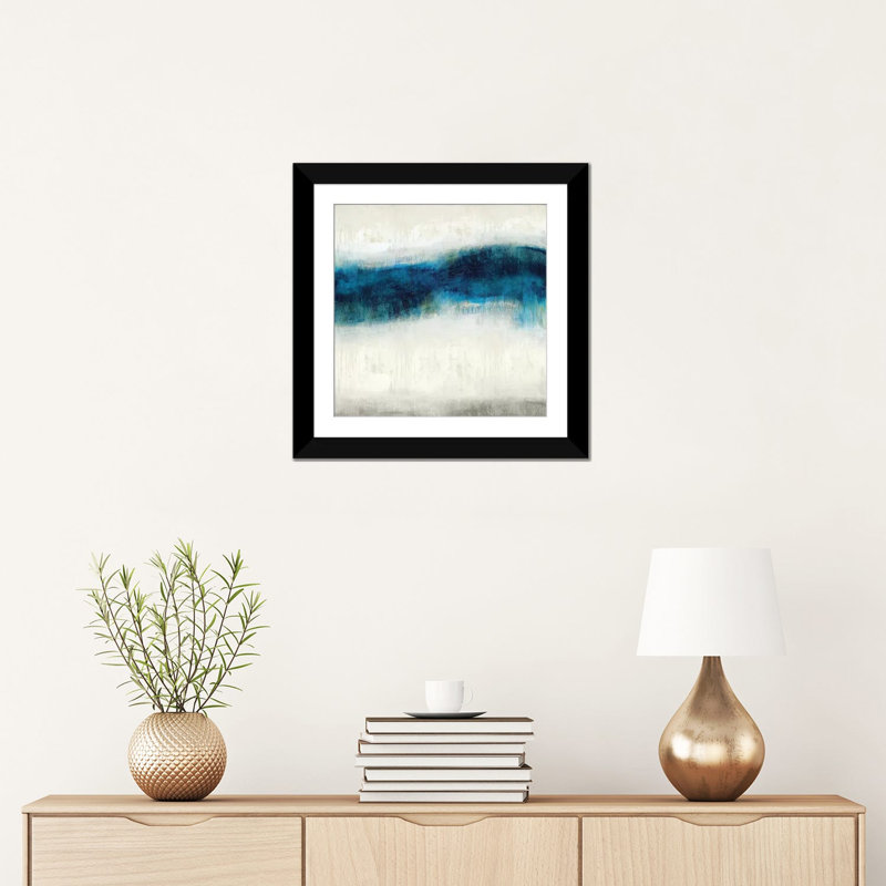 «Emerge II», reproduction sur toile, H 16 po x l 16 po x P 1 po, Papier d'art encadré noir, Blanc