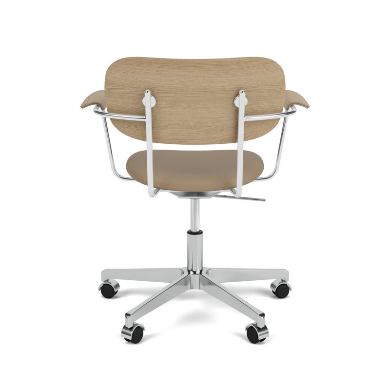 Co Swivel Task Chair, Natural Oak/Silver, Stone