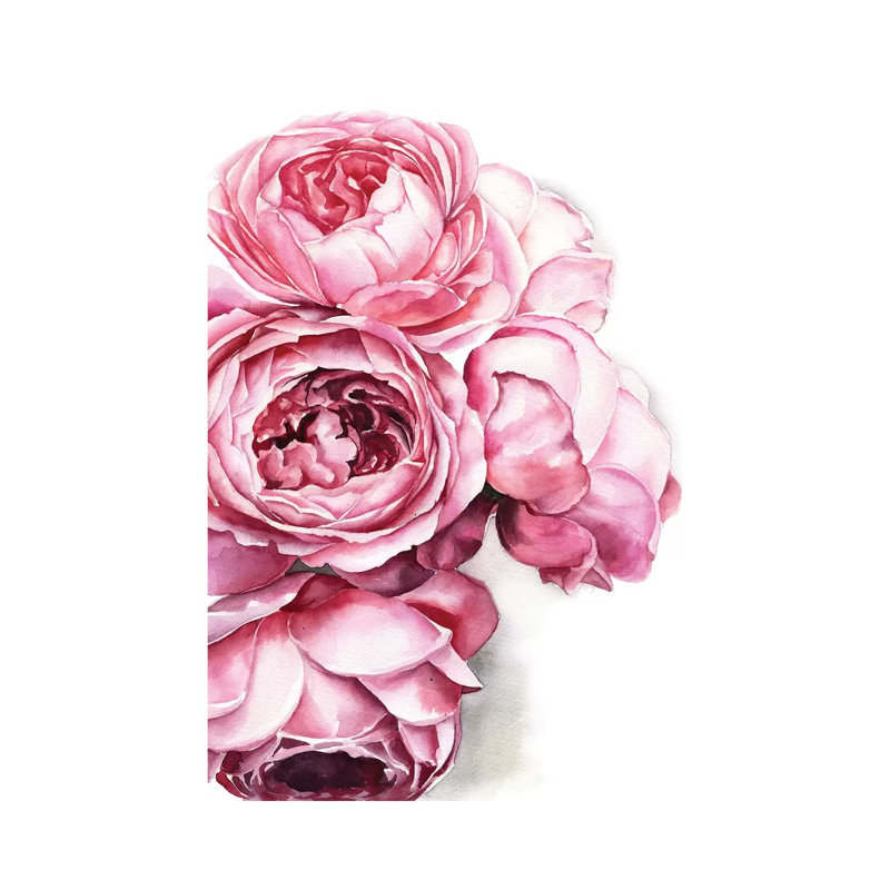 Peony by Kira Balan - Painting, No Mat, 40" H x 26" W x 1.5" D, Wrapped Canvas
