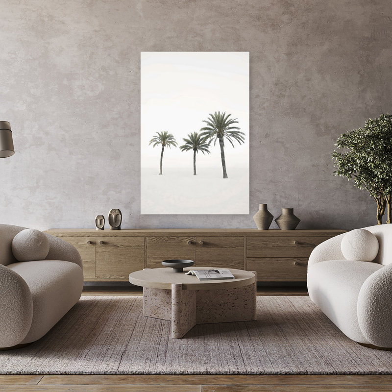 «Palms Abstract», art mural contemporain, H 48 po x l 32 po