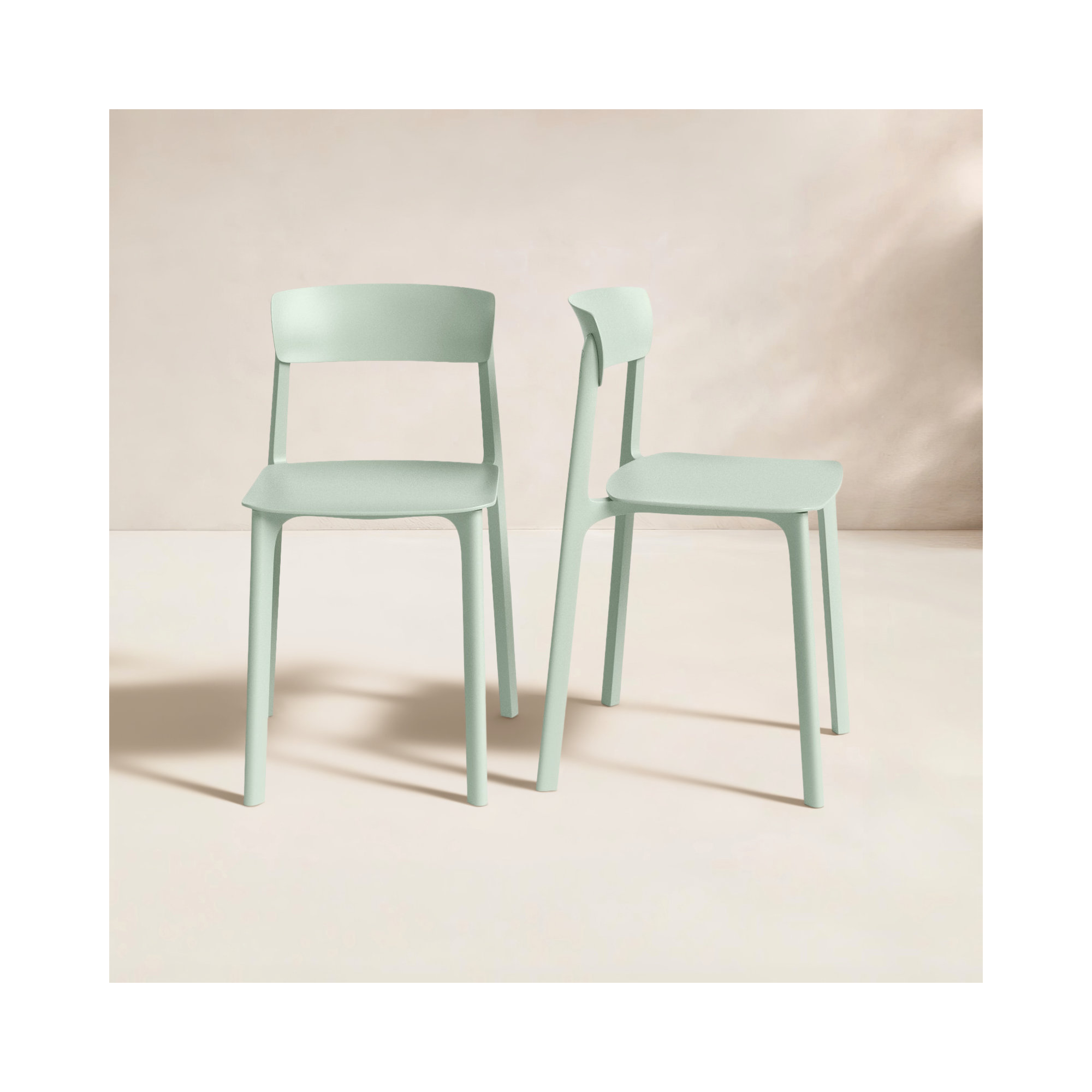 Vowa Stacking Patio Dining Side Chair, Mint