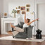 Fauteuil d'appoint moderne surdimensionné moderne en chenille, siège rembourré pour espaces de vie intérieurs, gris doux