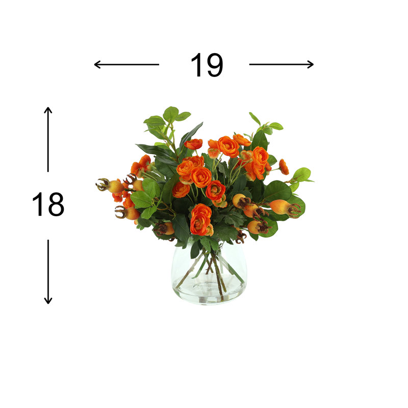 Ranunculus Arrangement in Glass Vase