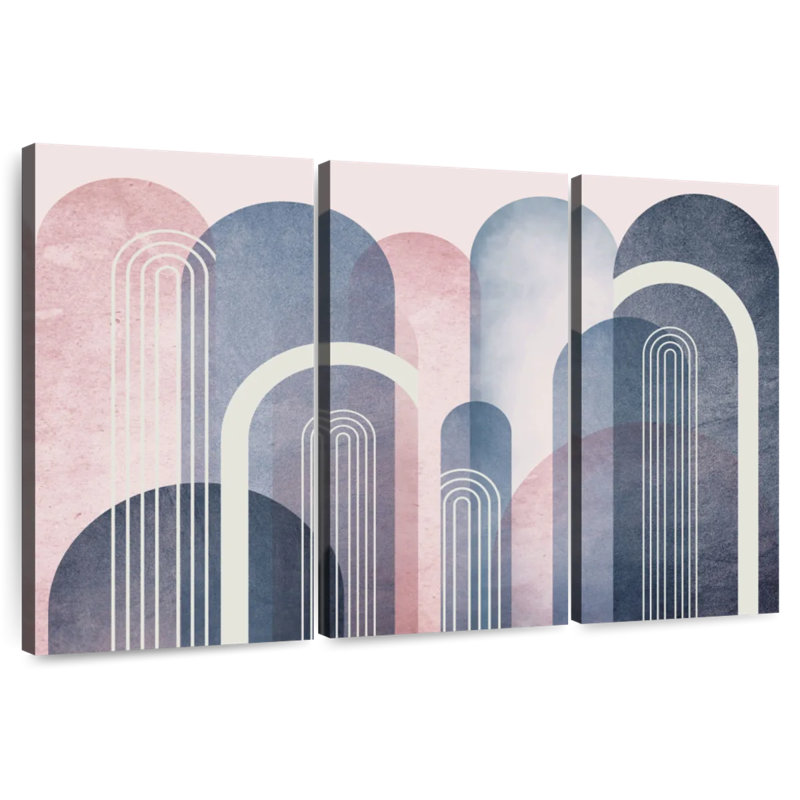 Avery Mid-Century Arches Blush marine, H 42 po x l 65 po