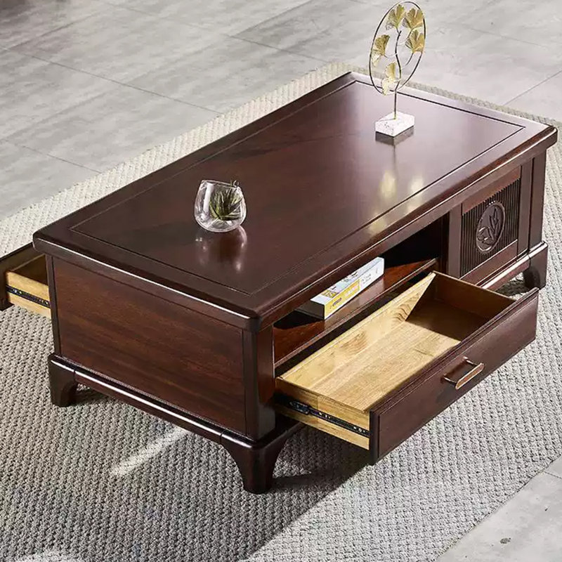 Nouvelle table basse en bois massif de style chinois, H 18,89 po x L 51,18 po x l 27,55 po