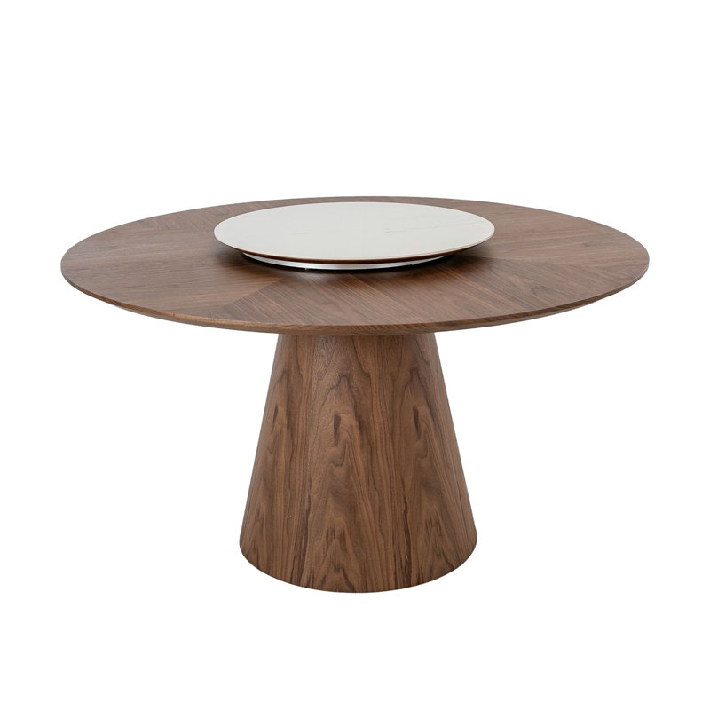 Round Solid Wood Top Dining Table