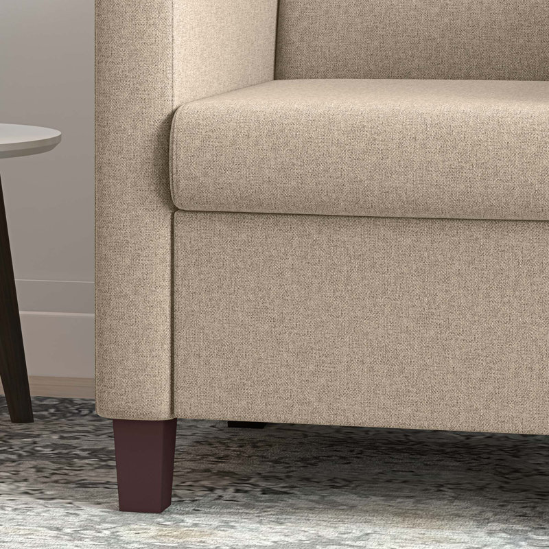 Fauteuil moderne en tissu avec coussins antidérapants, Polyester à 100 % de couleur brune
