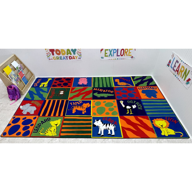 Tapis scolaire Animal, Rectangle 7 pi 6 po x 12 pi