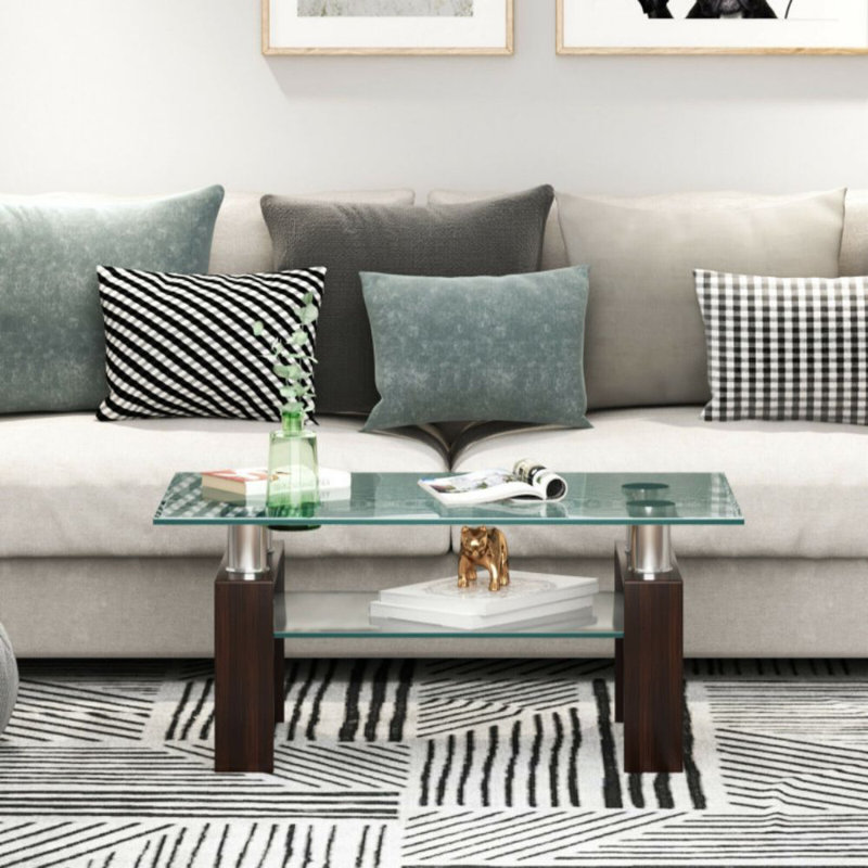 Table basse avec rangement Gracie, Café