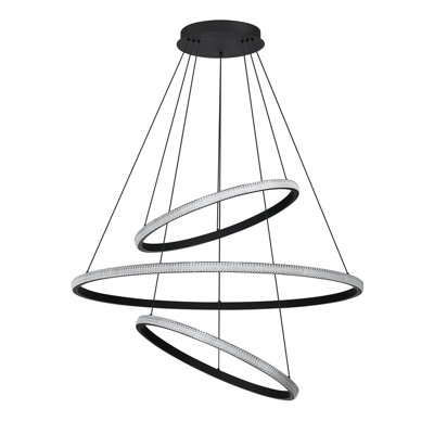 Luminaire suspendu géométrique à 3 niveaux à DEL Nottage