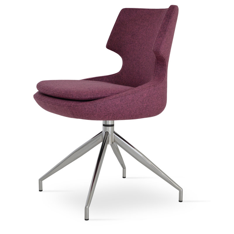 Patara Spider Swivel Chair in Wool, Deep Maroon