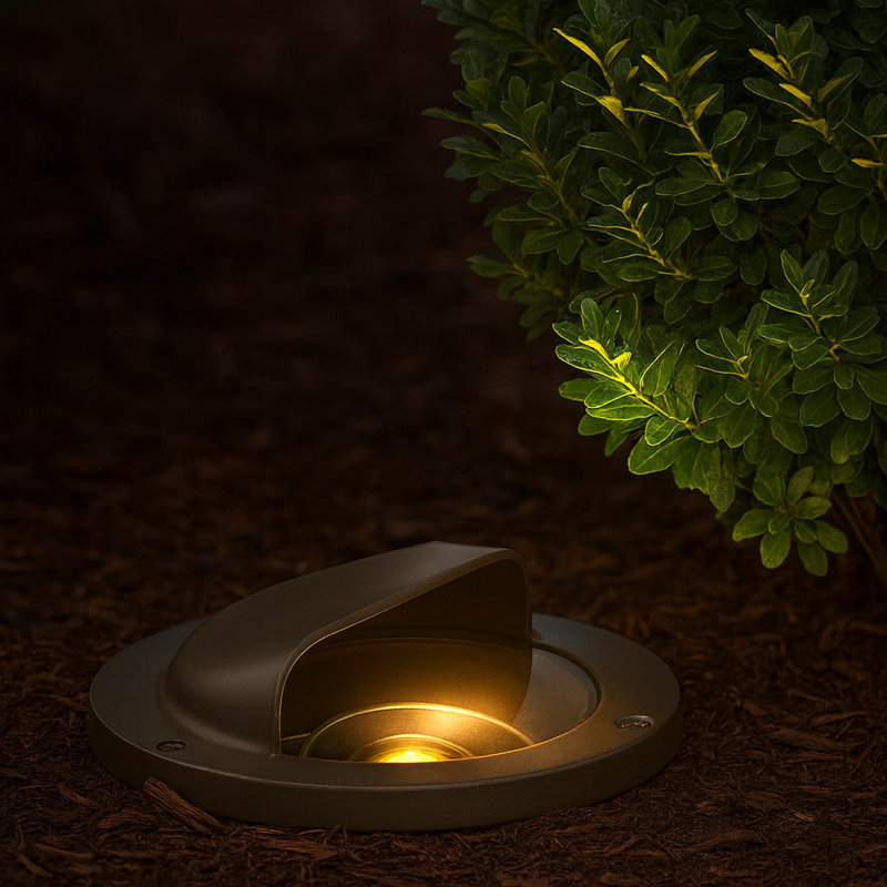 Shielded Brown Low Voltage Hardwired Well Light, 9W, Bronze, LED