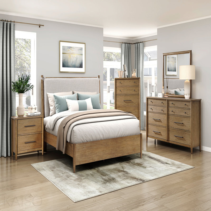 Modern Transitional 5-Drawer Chest Vertical Storage Brown Finish Durable Bedroom Furniture 1pc