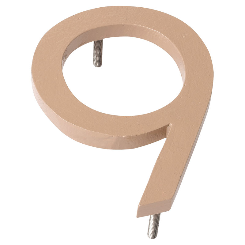 Numéro de maison à fixation flottante 6 po, 9, Taupe