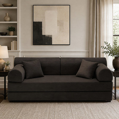 4-in-1 Convertible Sleeper Sofa with Bouclé Fabric