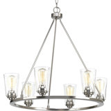 Lustre de roue de wagon à 6 lumières ombrées Miesha