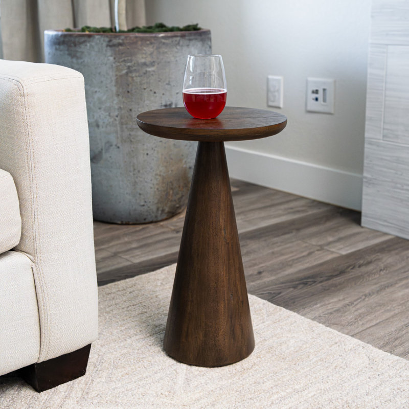 Maven Lane Owen Wooden Drink Table, Brown