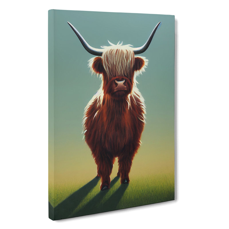 Awesome Highland Cow - Wrapped Canvas Print, 50cm H x 35cm W x 3cm D