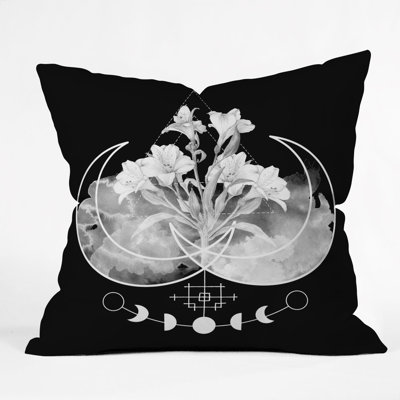 Coussin décoratif intérieur/extérieur alesaenzart moon fleurs