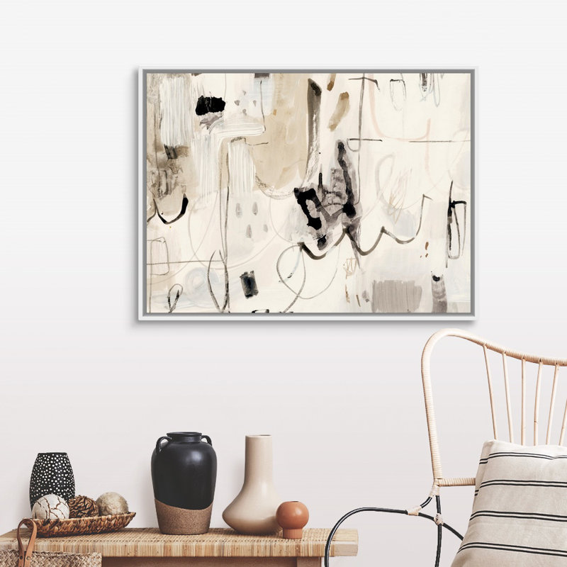 «Net Neutral II» par Victoria Barnes, reproduction d'art sur toile, Cadre flottant blanc, H 32 po x l 42 po x P 1,75 po