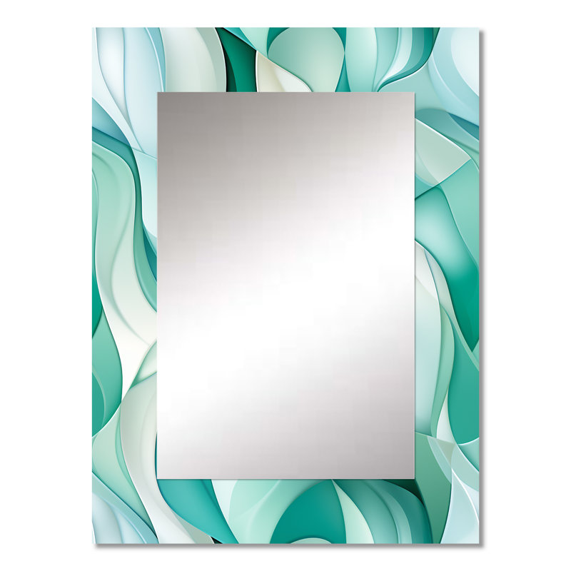 Hruni - Green Coastal Wall Mirror, 32 po x 24 po