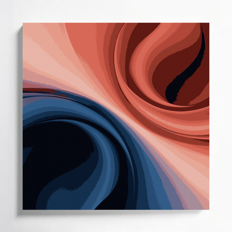 Gradient abstrait 25, art mural sur toile brune, H 12 po x l 12 po