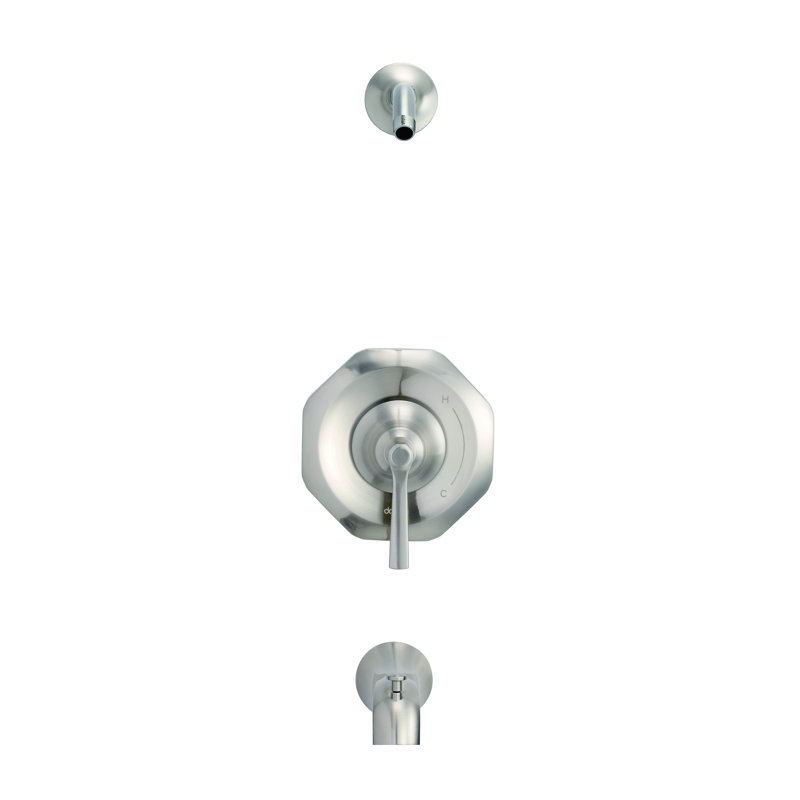 Robinet de baignoire et douche à inverseur Draper, Nickel brossé