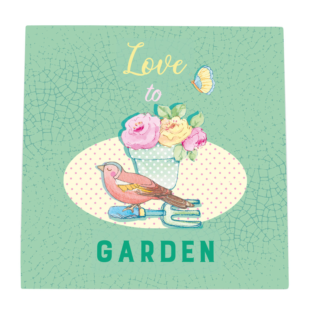 Love to Garden Ceramic Picture Tile Wall Décor