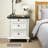 23.6” W Farmhouse Rutland With 3 Storage Drawers, Bedside Table With Solid Wood Legs For Bedroom-2086016635
