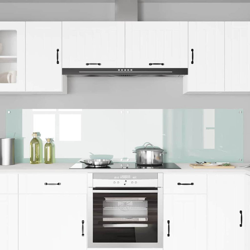 Vidaxl Kitchen Backsplash 2 Pcs Tempered Glass, 100cm H x 50cm W, Black