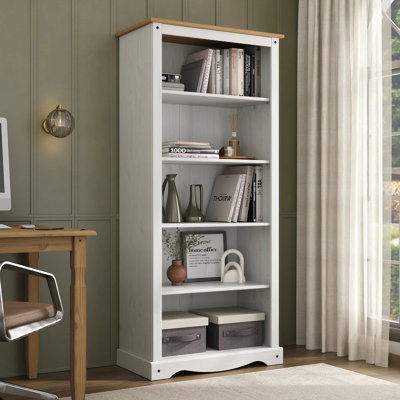 Zev 180cm H x 82cm W Solid Wood Standard Bookcase
