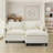 3-Piece Chenille Sectional With Double Layer Seat Cushions, Four Pillows and One Ottoman-981138428