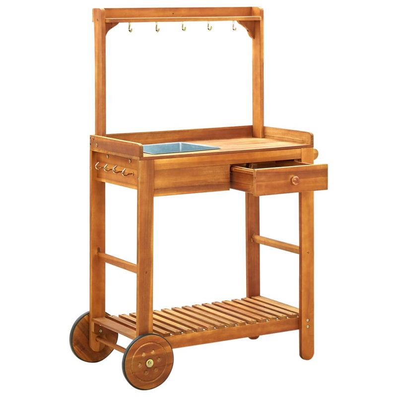 Sundquist Solid Wood Bar Cart