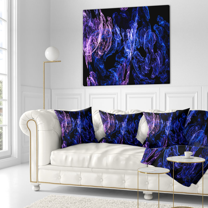  Coussin de bureau abstrait fractal, 16 po x 1 po, Carré