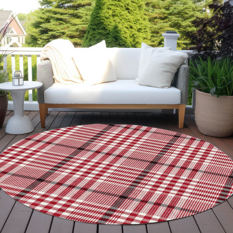 Tapis intérieur / extérieur rouge Samira , 2 pi 6 po x 3 pi 10 po