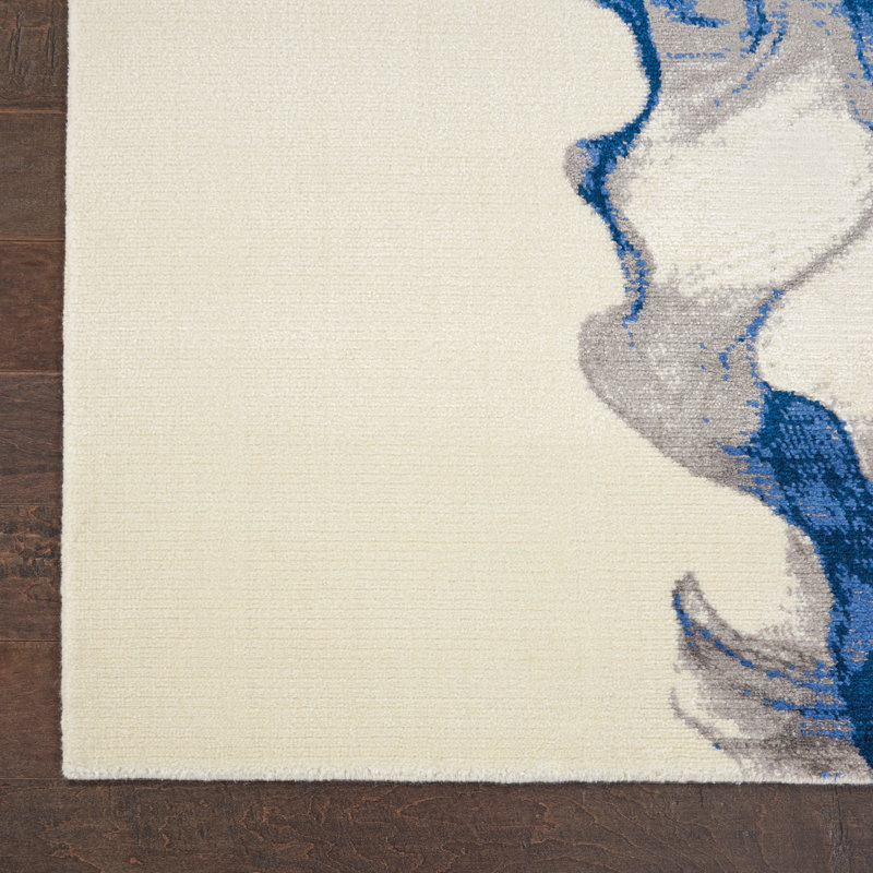 Fusaro Viscose Abstract Indoor Rug, Rectangle 5'6" x 8'