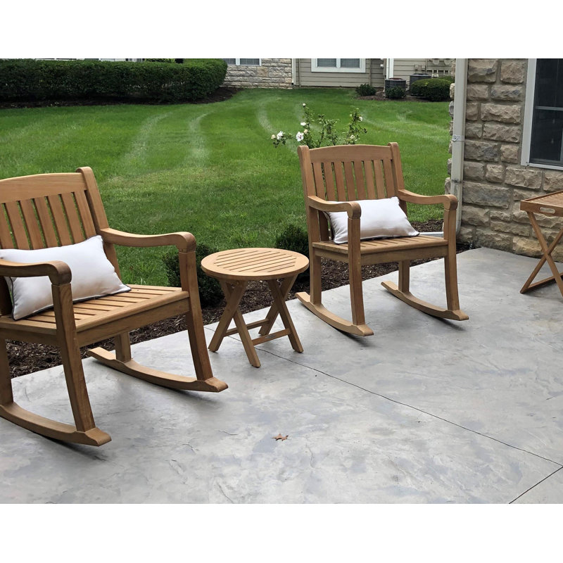 Chaise berçante d'extérieur en teck Nelvin