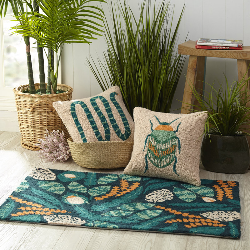 Garden Snake Wool Throw Pillow