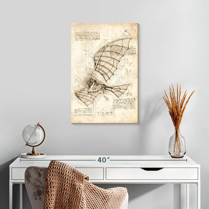 Mehar Flying Machine Leonardo Da Vinci, 24" H x 16" W