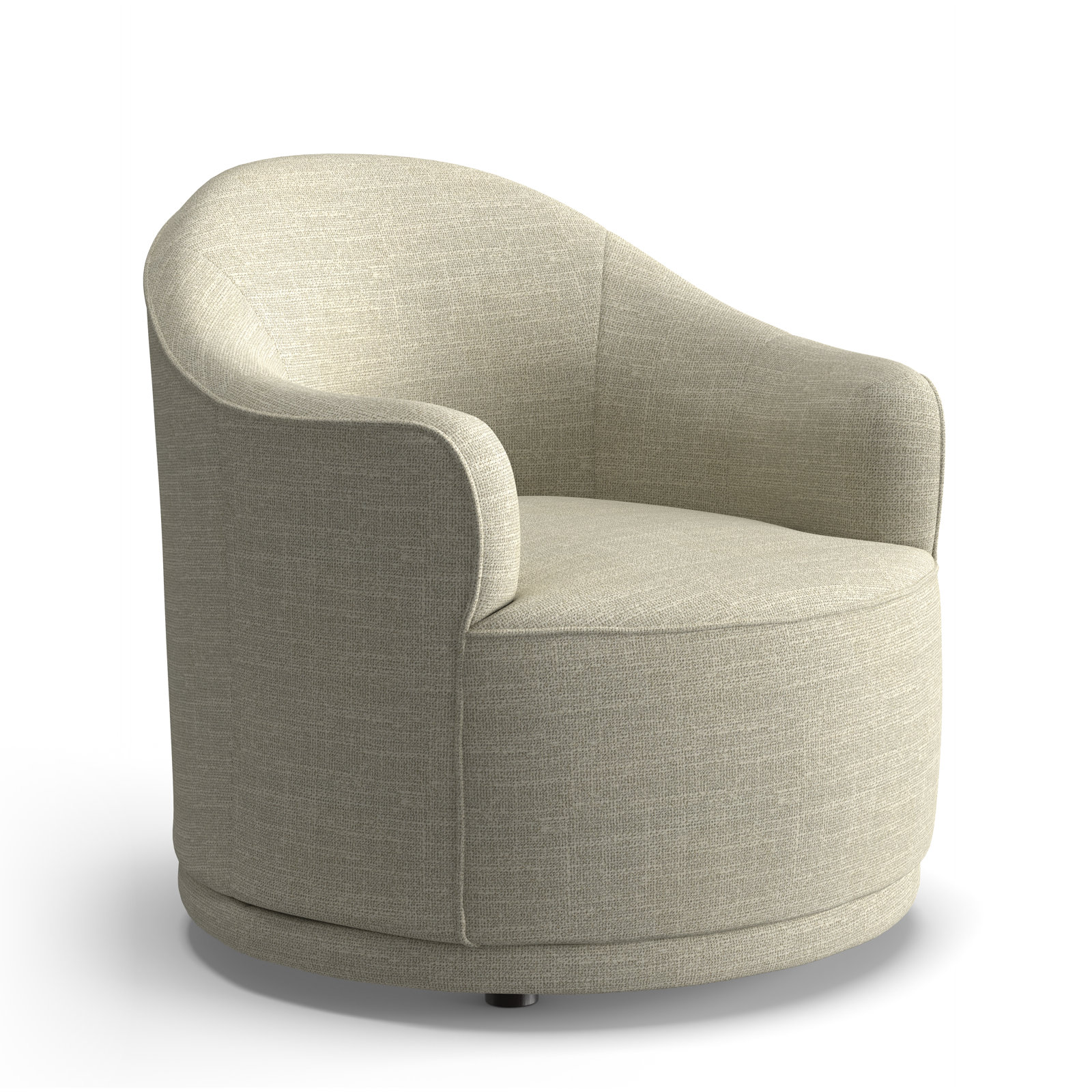 Rumi Upholstered Swivel Barrel Chair,  Ivory Performance Basketweave