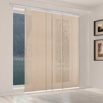 Apricot 4-Panel Single Rail Panel Track Extendable 48"-88"W, Panel width 23.5"