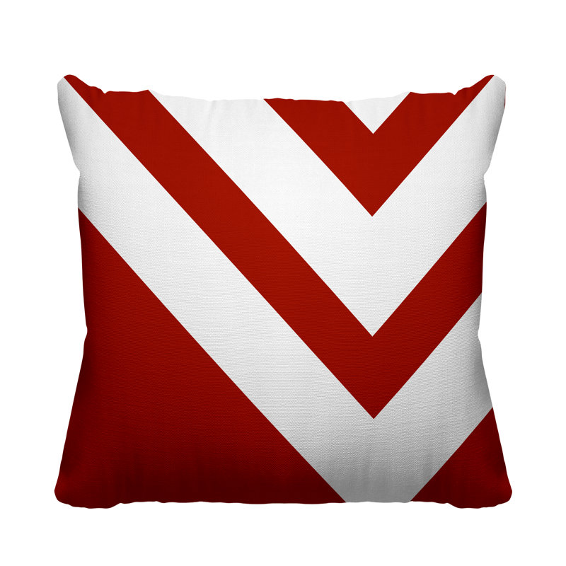 Coussin décoratif intérieur / extérieur Dwight, 15 po x 15 po, Rouge, Carré