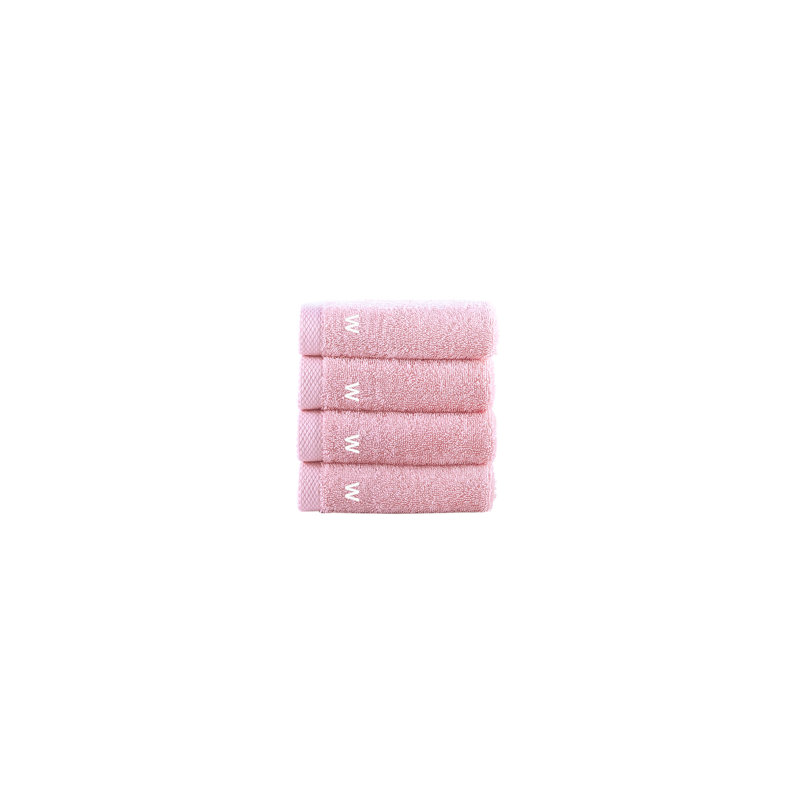 4 serviettes Dierks, W, Rose, Essuie-mains - paquet de 4